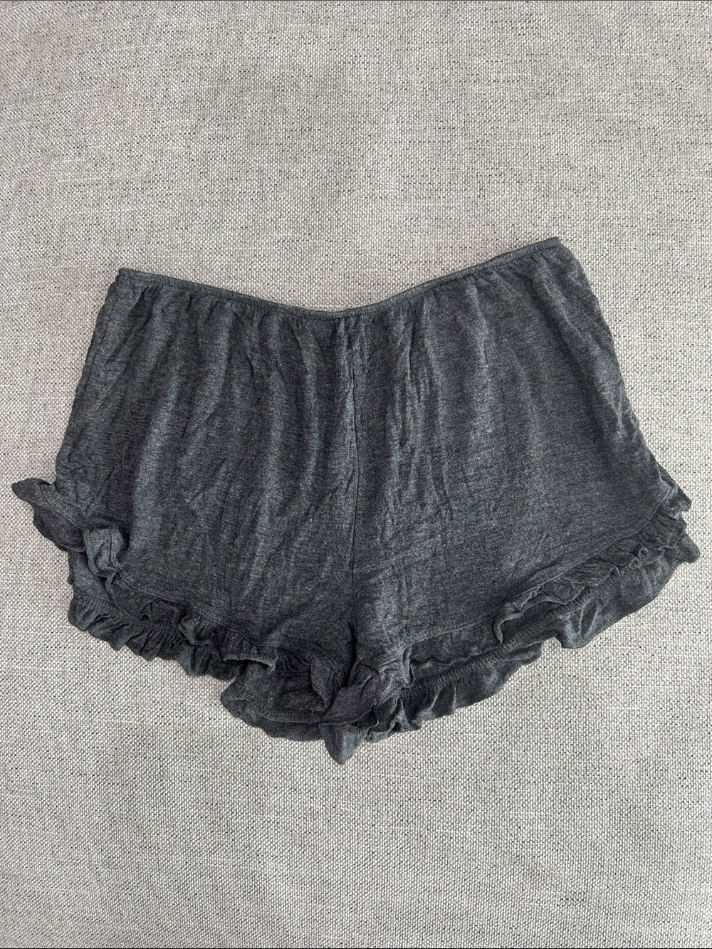 Brandy Melville Soft Ruffle Hem Lounge Shorts - Charcoal